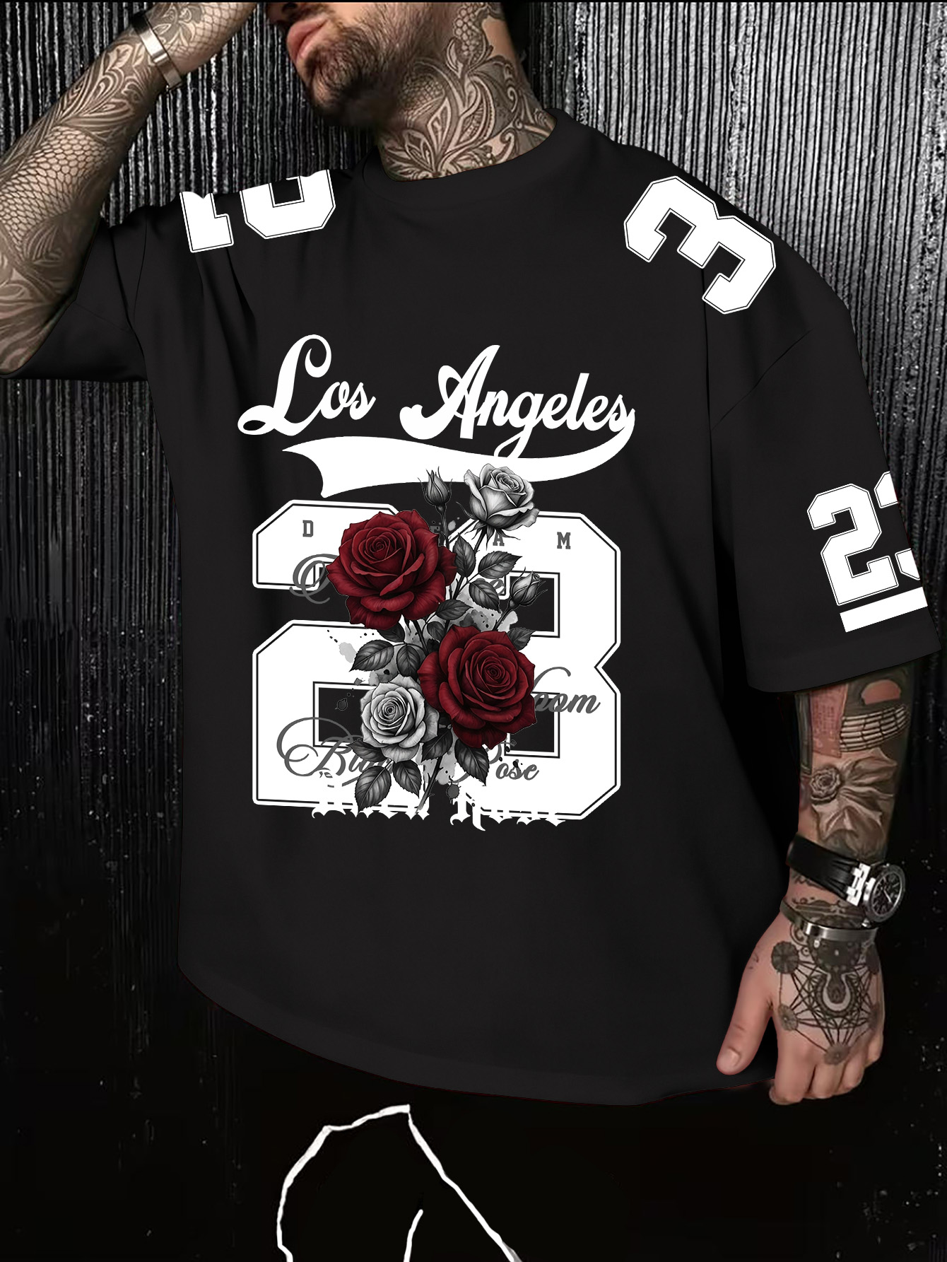 Street Fashion Los Angeles - Camiseta Retro Americana para Hombre con
