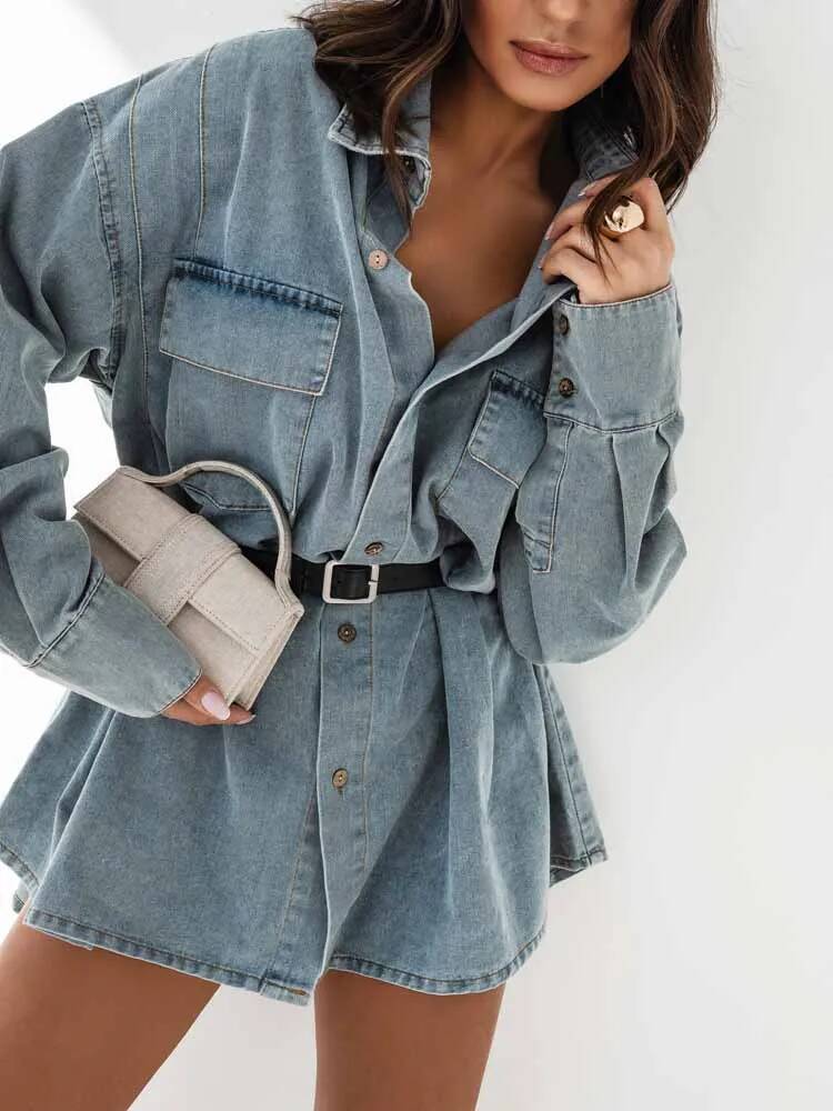 Street Fashion Taiwan - Chaqueta vaquera de gran tamaño para