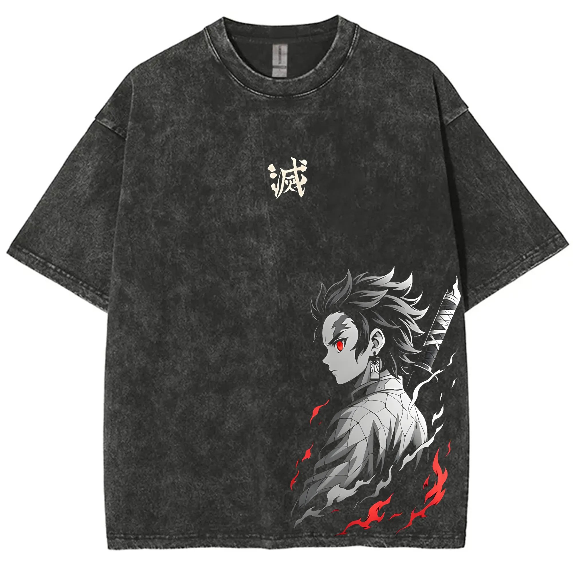 Street Fashion Hats - Camiseta con gráfico lavado Vintage Demon