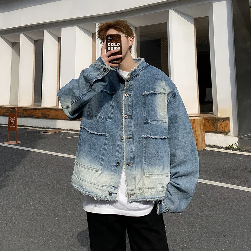 Street Fashion Jacket Men - Chaqueta Vaquera Retro Americana Estilo Hip