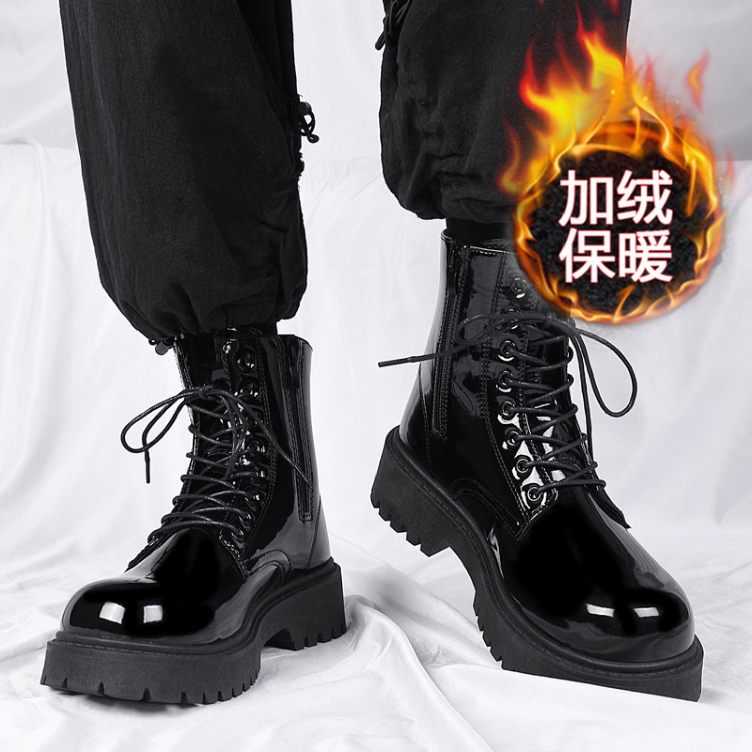 Street Fashion Plus Size - Botas de invierno para hombre, cálidas,