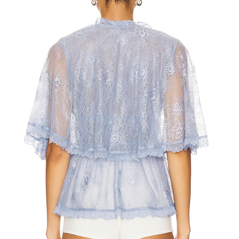 Mesh Top Layering - Blusa de malla Y2K elegante para