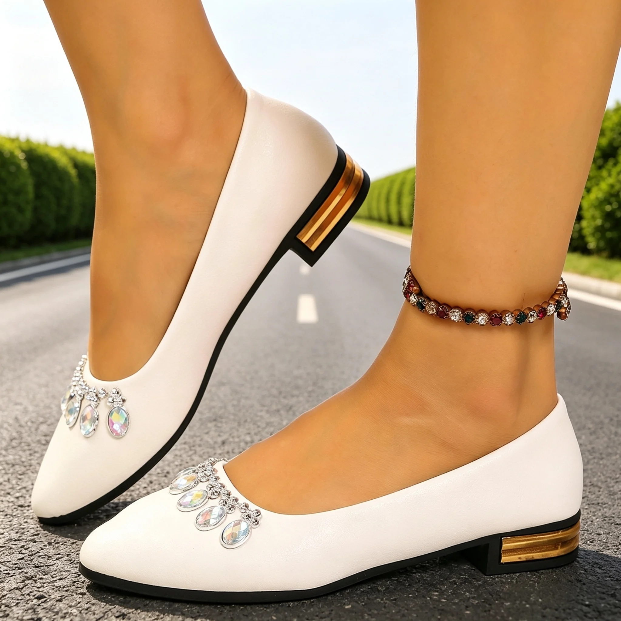 Street Fashion Shoes - Zapatos Planos de Mujer con Punta