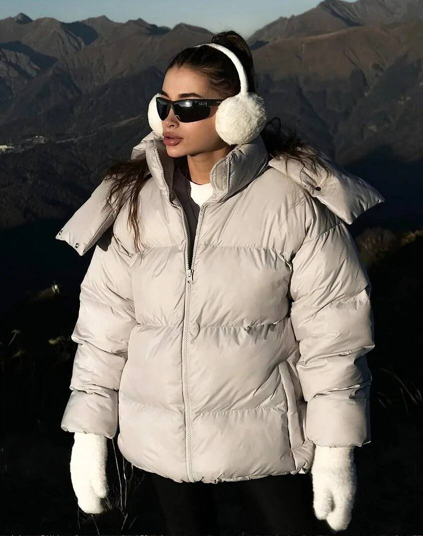 Street Fashion Taiwan - Chaqueta de Plumón Cálida de Invierno