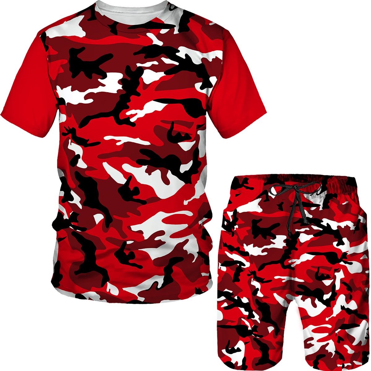 Camo Pattern Set - Camisetas de camuflaje para hombre, pantalones