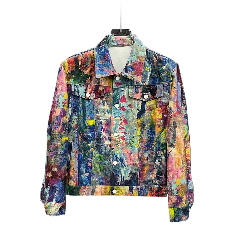 Street Fashion Jacket Men - Chaqueta de Mezclilla para Hombre, Estilo
