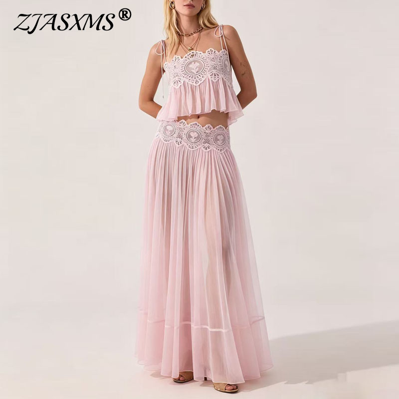 Mesh Top Layering - Conjunto de Dos Piezas para Mujer:
