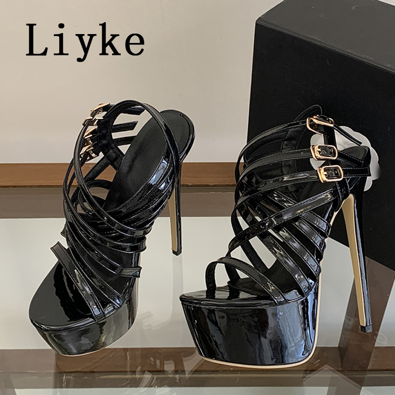 Street Fashion Shoes - Liyke-Sandalias de tacón súper alto de