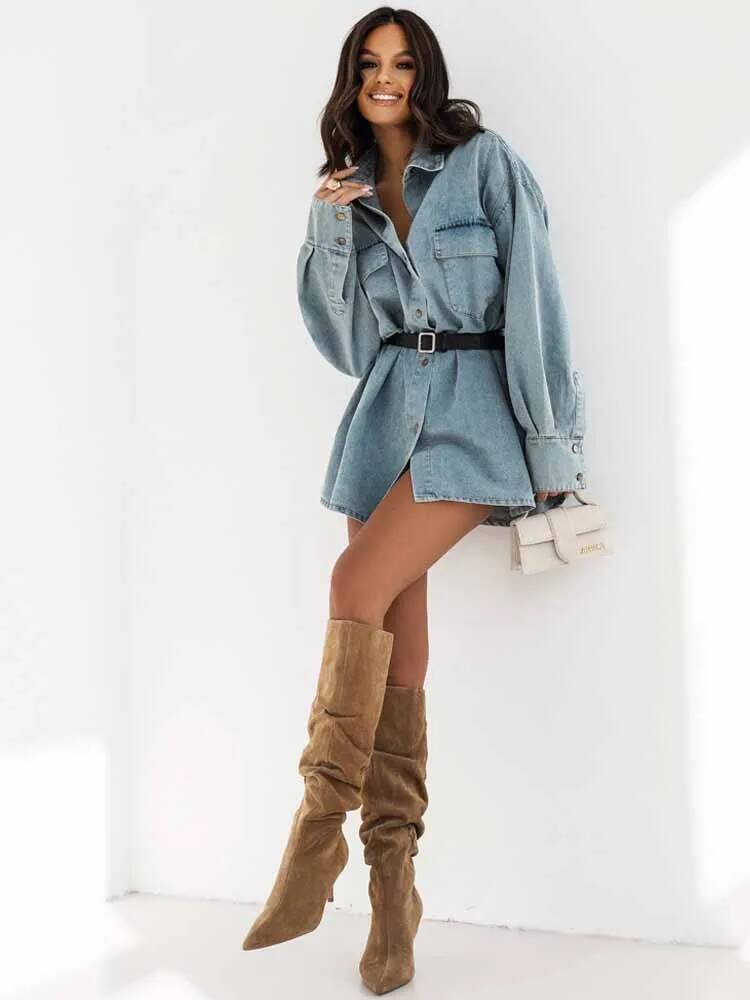 Chaqueta vaquera de gran tamañ - Street Fashion Taiwan reseña y precio