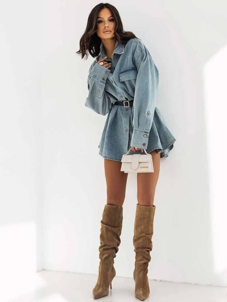 Chaqueta vaquera de gran tamañ - Street Fashion Taiwan reseña y precio