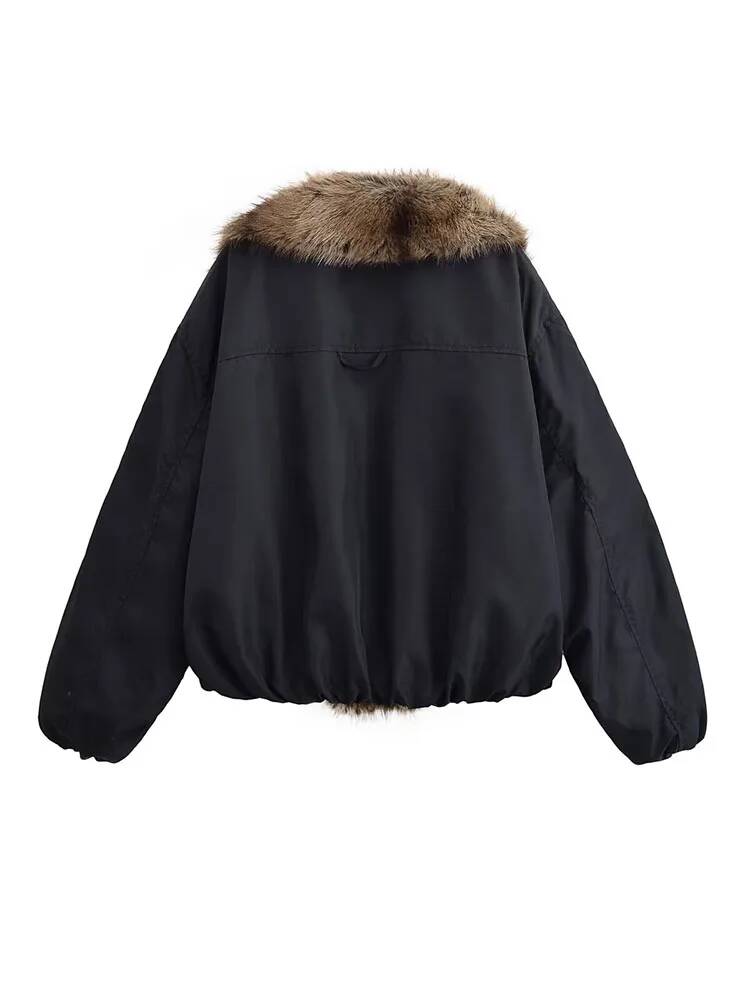 Chaqueta con cuello de piel si - Street Fashion Taiwan reseña y precio