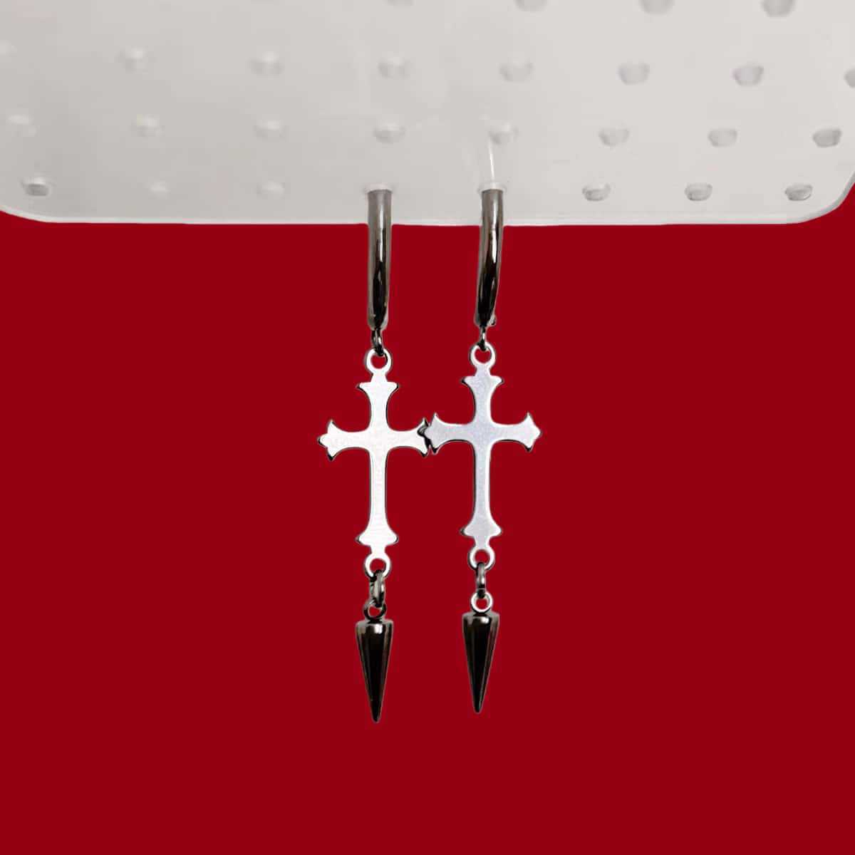 Pendientes cruzados de acero i - Street Fashion Taiwan reseña y precio
