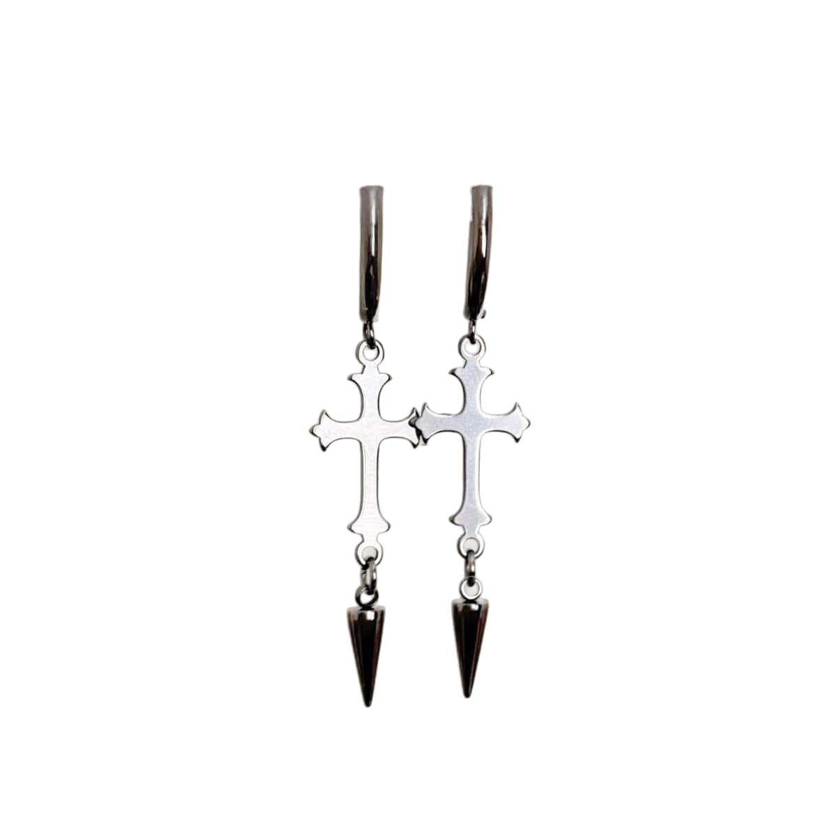 Pendientes cruzados de acero i - Street Fashion Taiwan reseña y precio