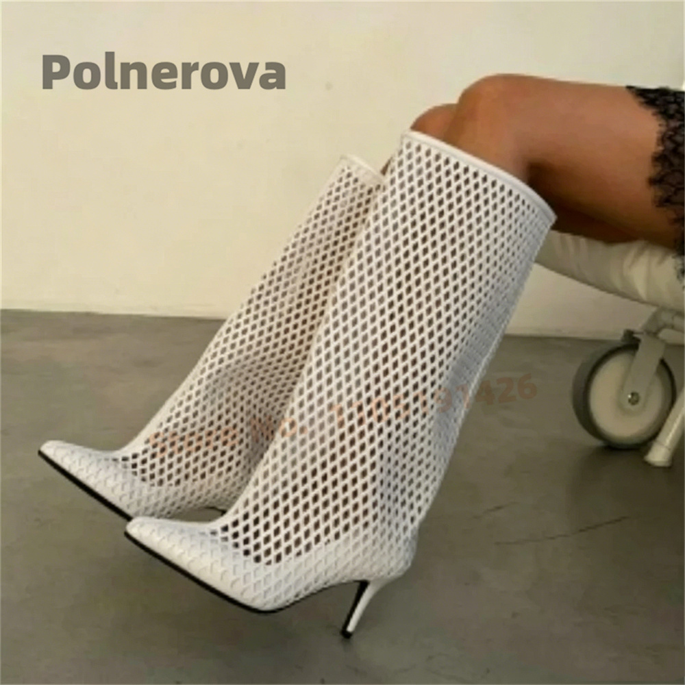 Botas altas de cuero huecas pa - Street Fashion Female reseña y precio