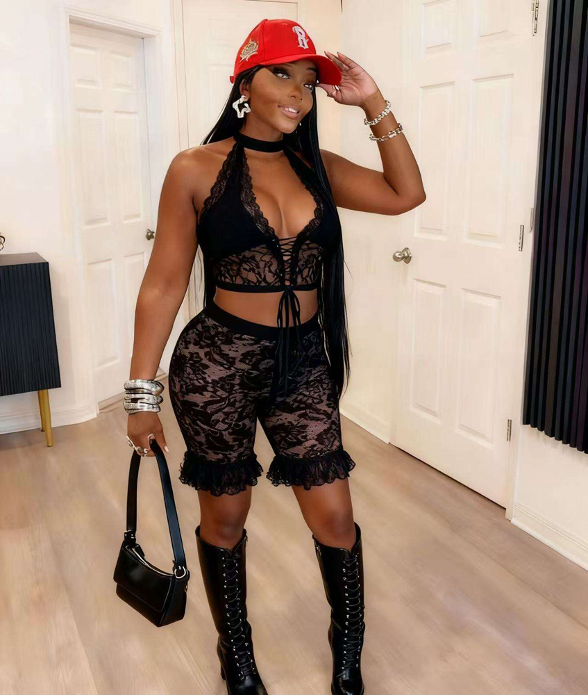 Conjunto de Top Corto y Leggin - Mesh Top Layering reseña y precio