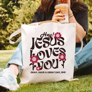 Jesús te ama el bolso de mano  - Tote Bag Canvas Print reseña y precio