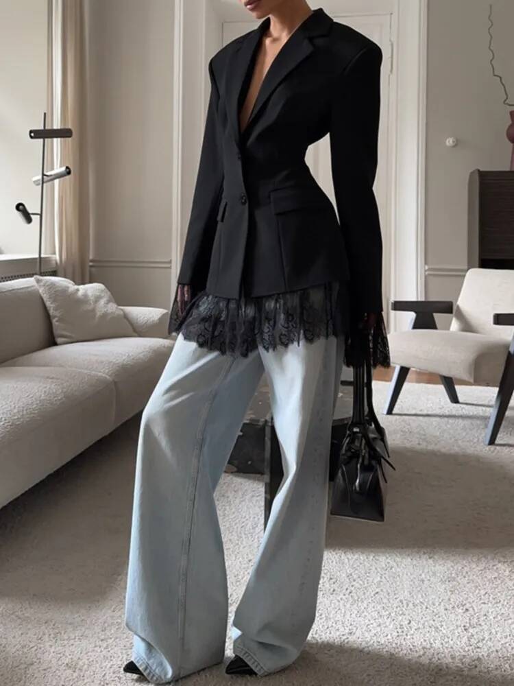 Chaqueta de encaje elegante pa - Street Fashion Taiwan reseña y precio