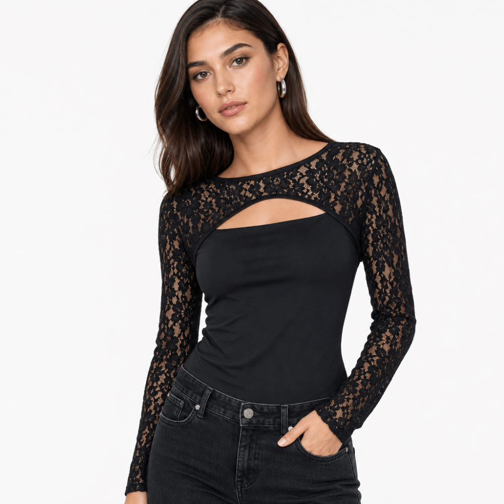 Elegantes Tops de Manga Larga  - Mesh Top Layering reseña y precio