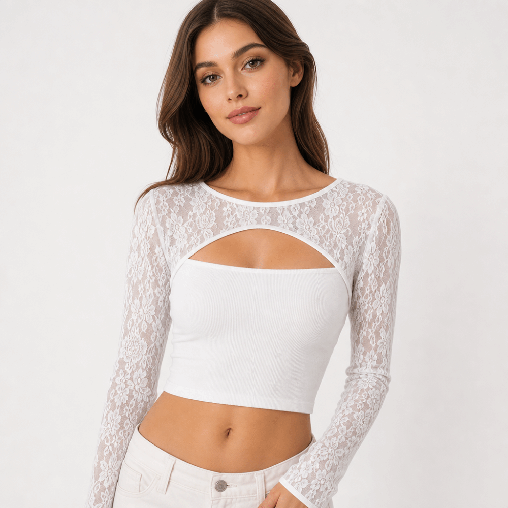Elegantes Tops de Manga Larga  - Mesh Top Layering reseña y precio