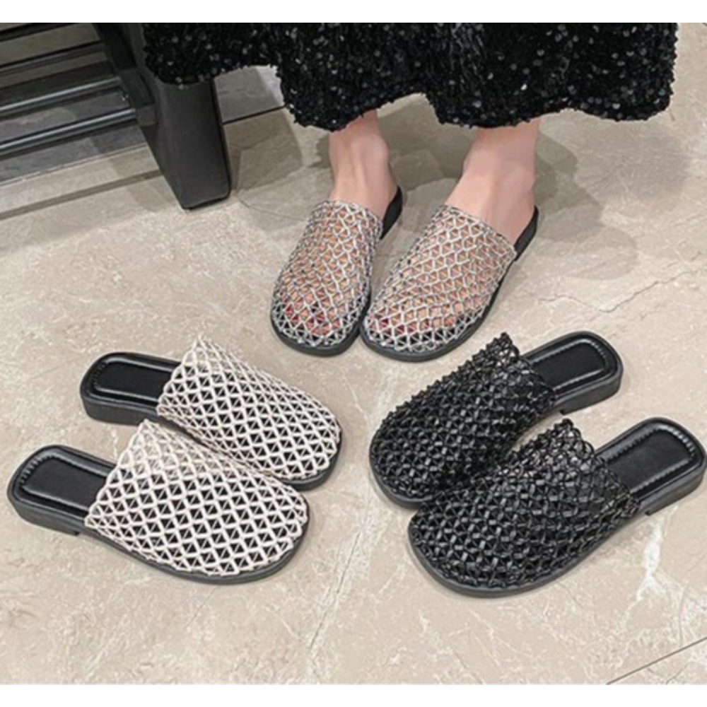 Sandalias de malla trenzada de - Street Fashion Rome 2026 reseña y precio