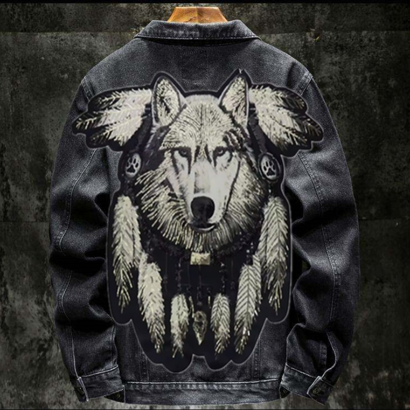 Chaqueta vaquera con parche bo - Street Fashion Jacket Men reseña y precio