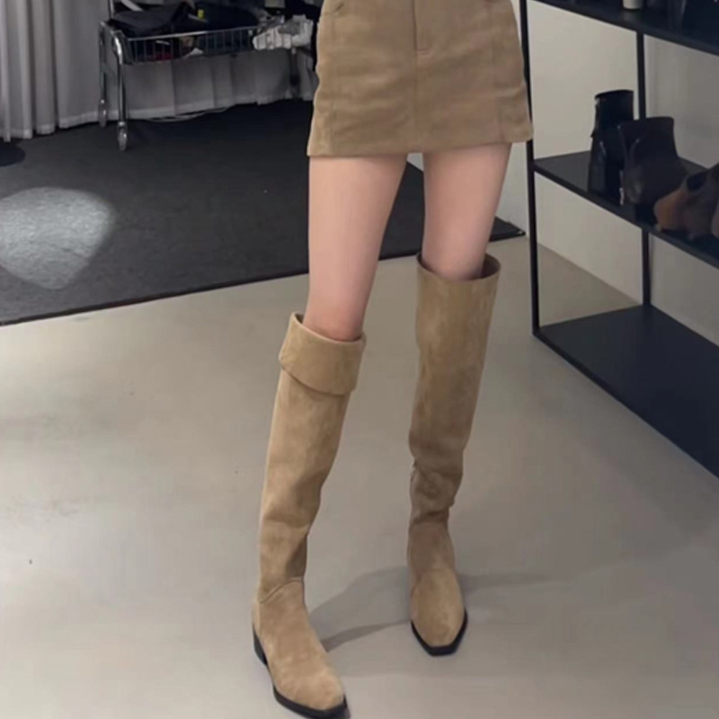 Botas largas de gamuza adelgaz - Street Fashion Female reseña y precio