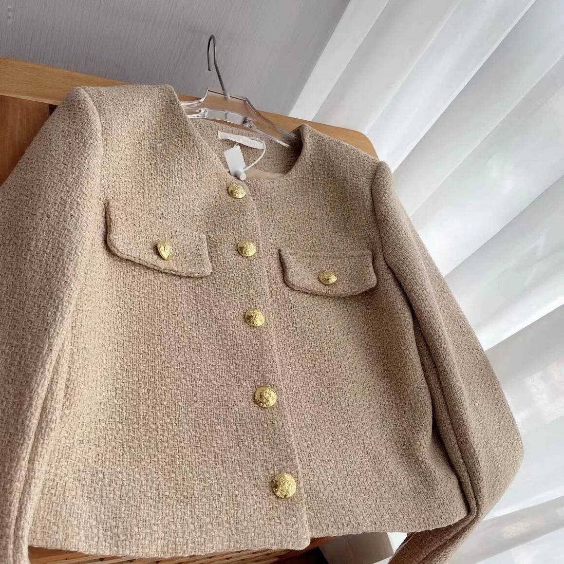 Chaqueta de Tweed a Cuadros co - Street Fashion Taiwan reseña y precio